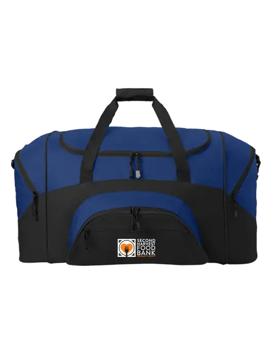 Standard Colorblock Royal/Black Sport Duffel w/Second Harvest Logo