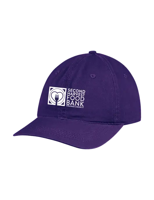 Garment Washed Unstructured Twill Purple Cap w/Second Harvest Logo