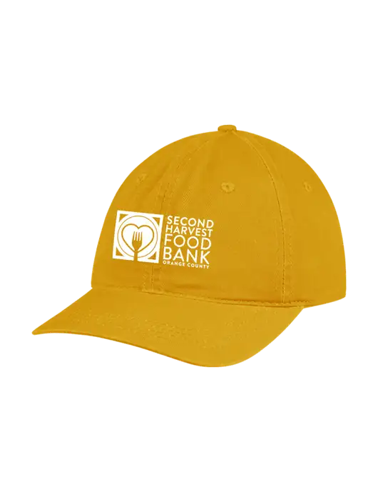 Garment Washed Unstructured Twill Yellow Gold Cap w/Second Harvest Logo