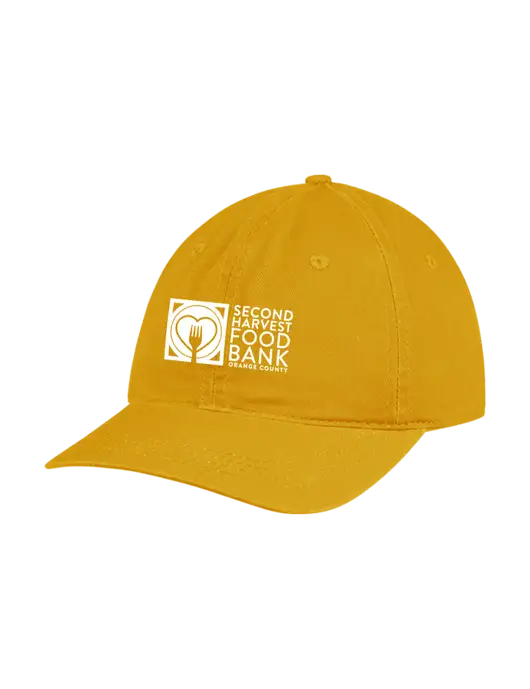 Garment Washed Unstructured Twill Yellow Gold Cap w/Second Harvest Logo