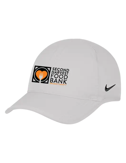 Nike White Featherlight Cap w/Second Harvest Logo