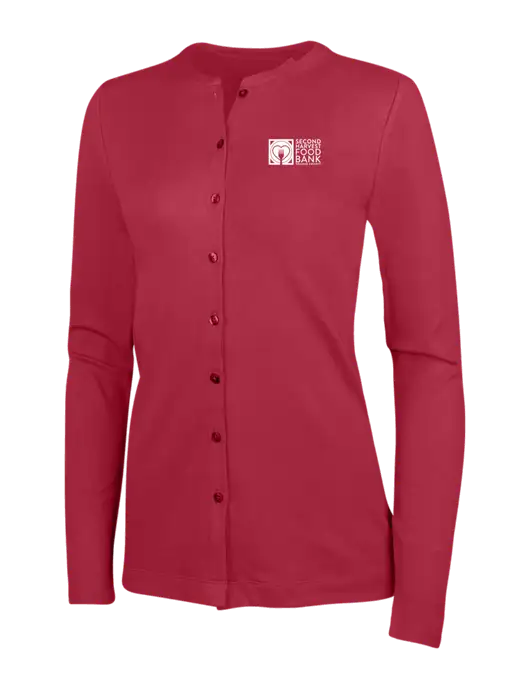 Rich Red Womens Concept Stretch Button-Front Cardigan Sweater w/Second Harvest Logo