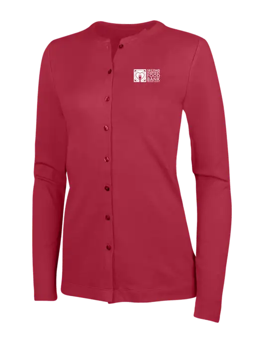 Rich Red Womens Concept Stretch Button-Front Cardigan Sweater w/Second Harvest Logo