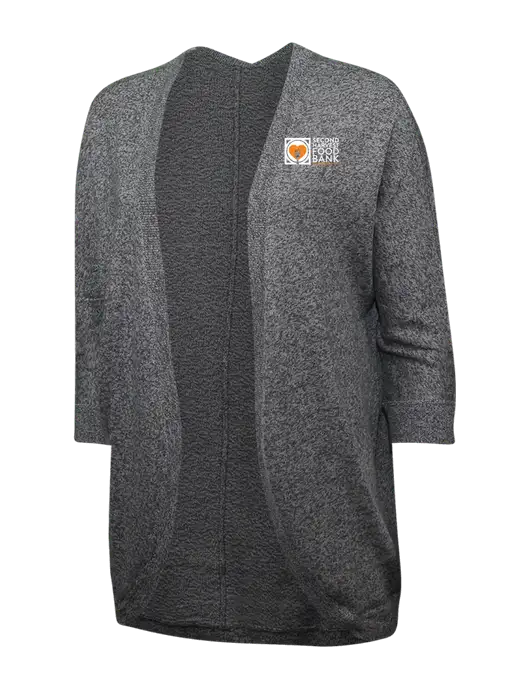 Warm Grey Womens Marled Cocoon Sweater w/Second Harvest Logo