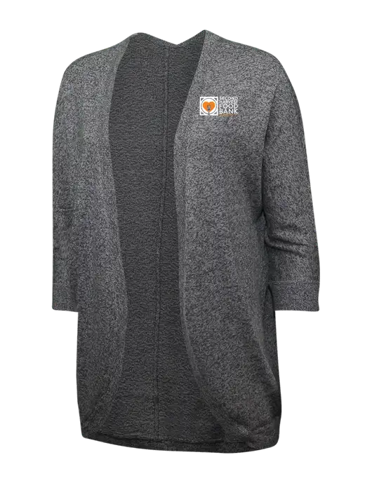 Warm Grey Womens Marled Cocoon Sweater w/Second Harvest Logo
