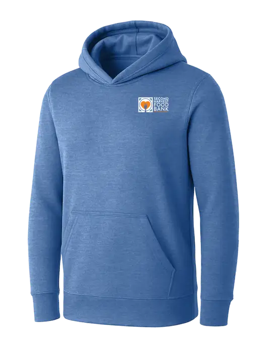 Womens Royal Heather Core Fleece Pullover Hooded Sweatshirt w/Second Harvest Logo