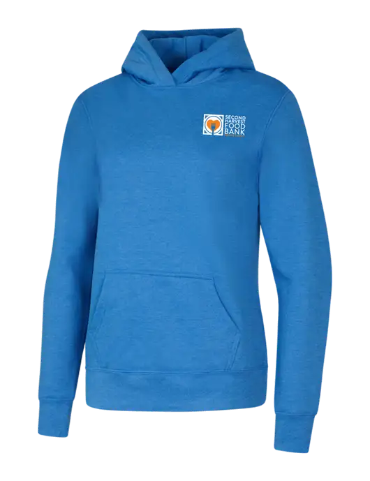Womens Royal Heather Core Fleece Pullover Hooded Sweatshirt w/Second Harvest Logo
