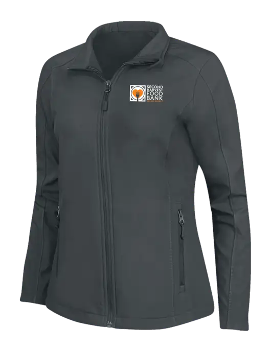 Charcoal Grey Womens Core Soft Shell Jacket w/Second Harvest Logo