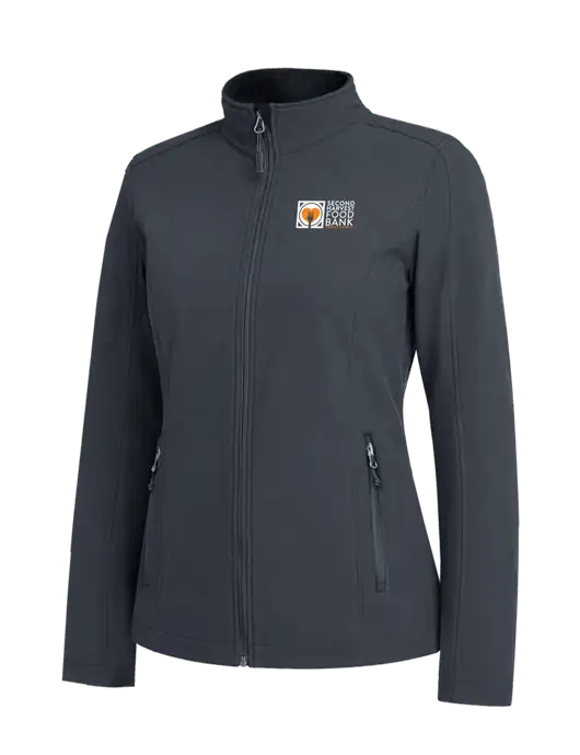 Charcoal Grey Womens Core Soft Shell Jacket w/Second Harvest Logo