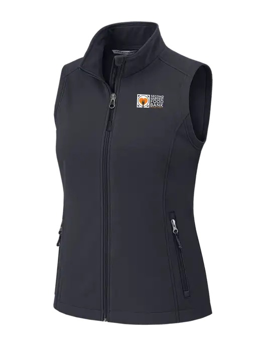 Charcoal Grey Womens Core Soft Shell Vest w/Second Harvest Logo