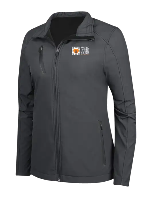 Dark Grey Womens Welded Softshell Jacket w/Second Harvest Logo