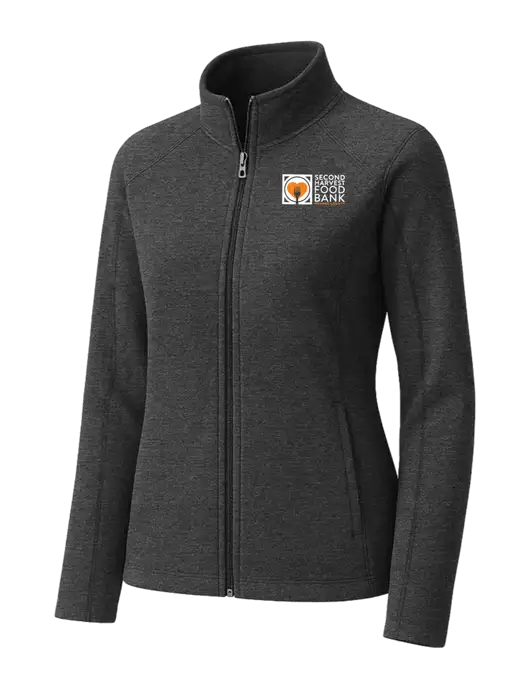 Charcoal Womens Heather Microfleece Full-Zip Jacket w/Second Harvest Logo