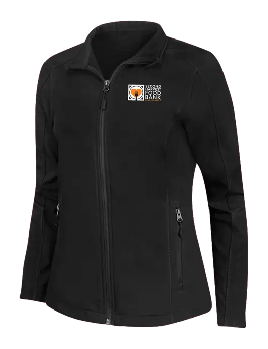Black Womens Core Soft Shell Jacket w/Second Harvest Logo