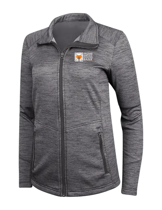Womens Dark Grey Digi Stripe Fleece Jacket w/Second Harvest Logo