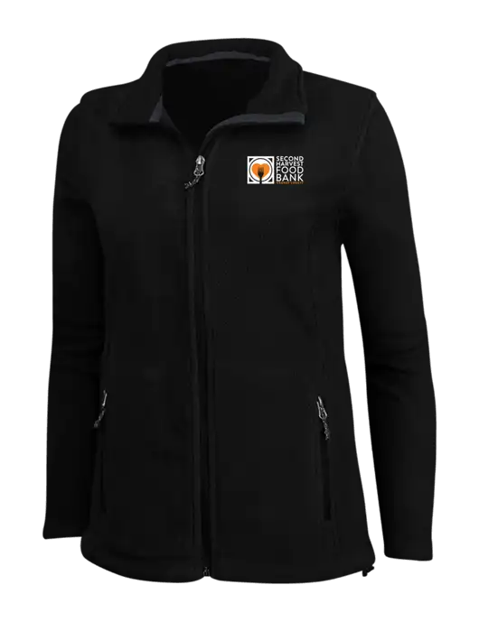 Womens Black Fleece Jacket w/Second Harvest Logo