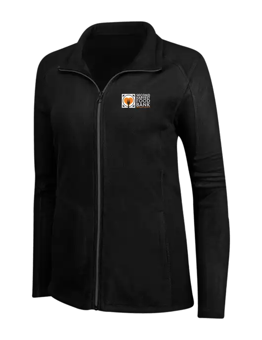 Black Womens Microfleece Jacket w/Second Harvest Logo