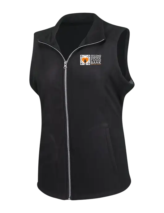 Black Womens Microfleece Vest w/Second Harvest Logo
