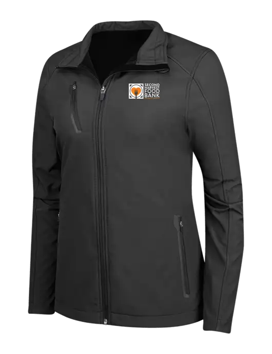 Black Womens Welded Softshell Jacket w/Second Harvest Logo