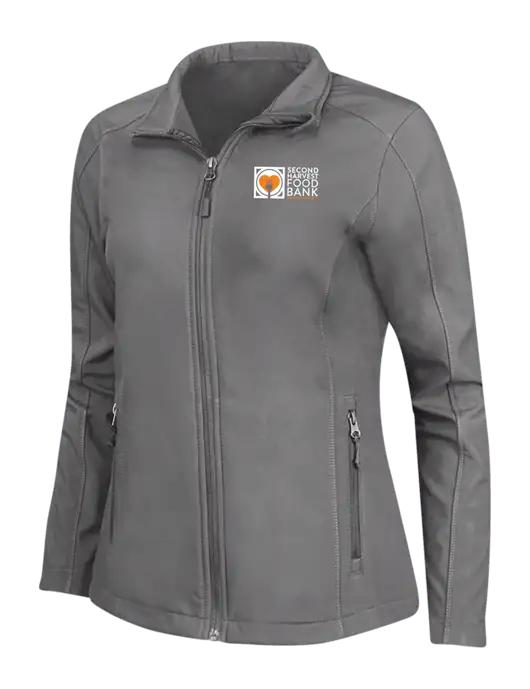 Medium Grey Womens Core Soft Shell Jacket w/Second Harvest Logo