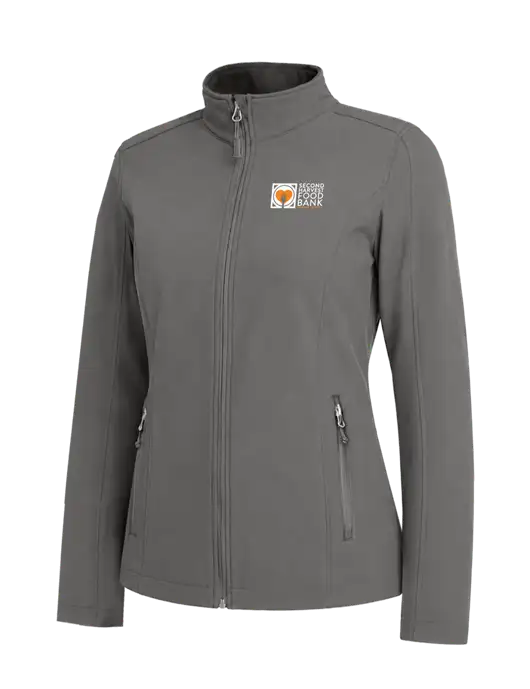 Medium Grey Womens Core Soft Shell Jacket w/Second Harvest Logo