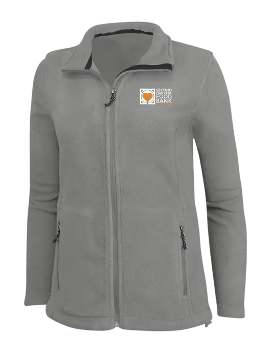 Womens Medium Grey Fleece Jacket w/Second Harvest Logo