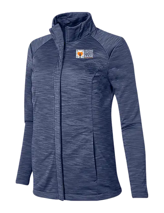 Navy Heather Womens Stream Soft Shell Jacket w/Second Harvest Logo