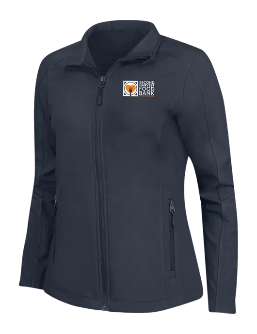 Navy Womens Core Soft Shell Jacket w/Second Harvest Logo