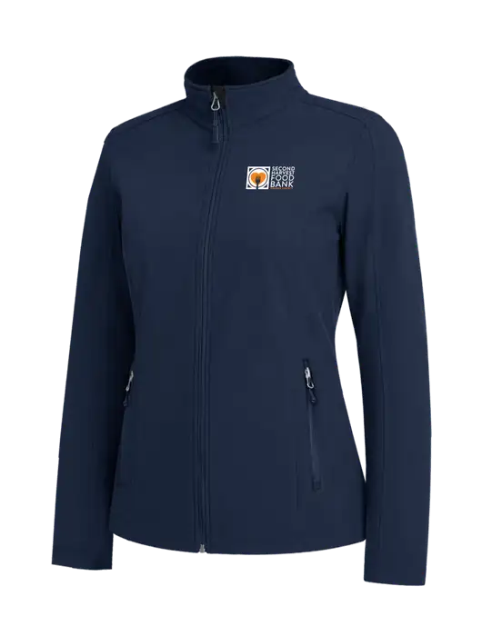 Navy Womens Core Soft Shell Jacket w/Second Harvest Logo