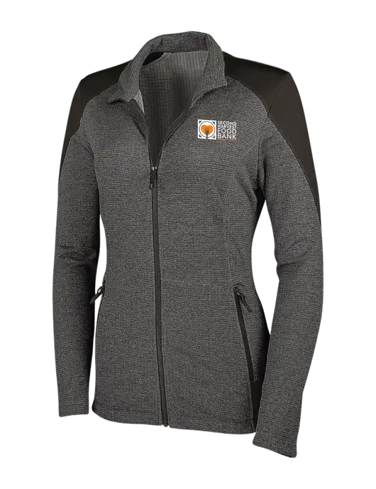 Medium Grey Heather Womens Grid Fleece Jacket w/Second Harvest Logo