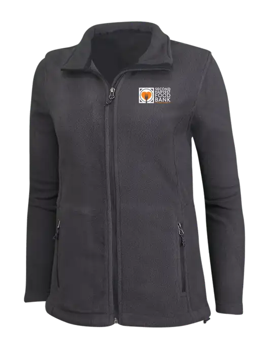Womens Fleece Dark Grey Jacket w/Second Harvest Logo