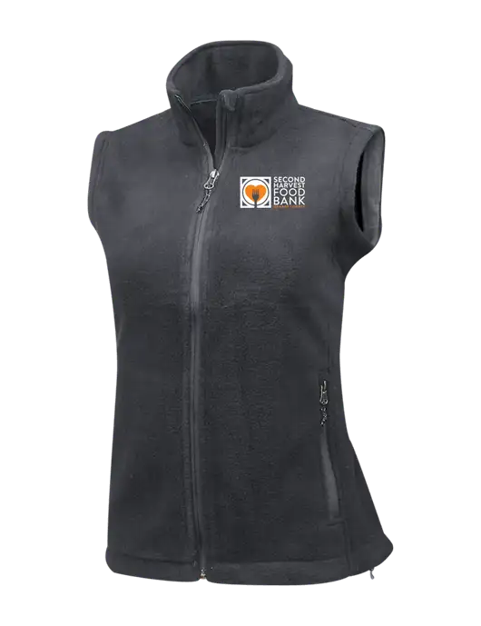 Medium Grey Womens Fleece Vest w/Second Harvest Logo