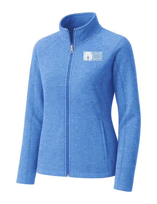 Light Royal Heather Womens Microfleece Full-Zip Jacket w/Second Harvest Logo