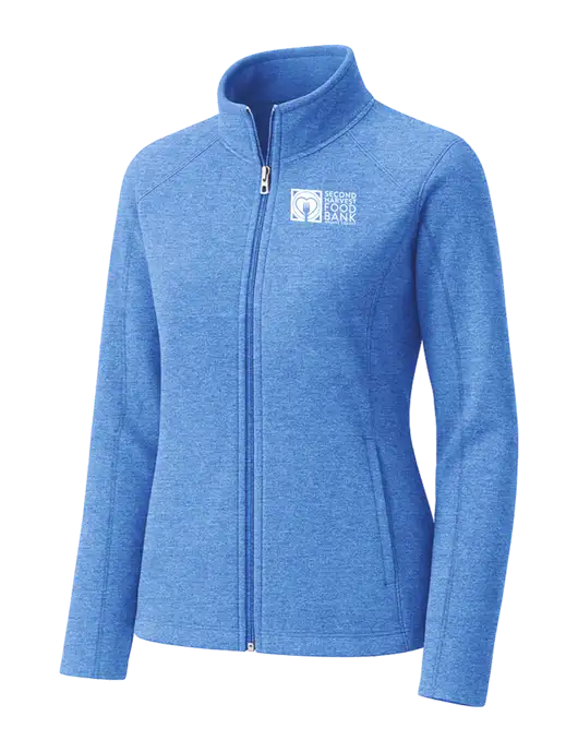 Light Royal Heather Womens Microfleece Full-Zip Jacket w/Second Harvest Logo