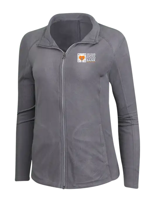 Medium Grey Womens Microfleece Jacket w/Second Harvest Logo