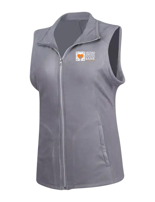 Medium Grey Womens Microfleece Vest w/Second Harvest Logo