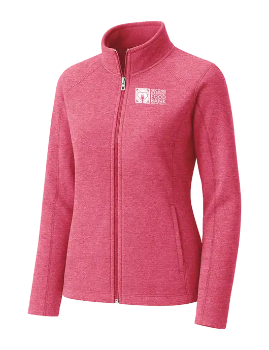 Fuchsia Heather Womens Heather Microfleece Full-Zip Jacket w/Second Harvest Logo