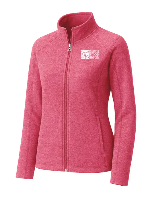 Fuchsia Heather Womens Heather Microfleece Full-Zip Jacket w/Second Harvest Logo