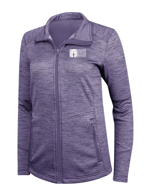 Purple Womens Digi Stripe Fleece Jacket w/Second Harvest Logo