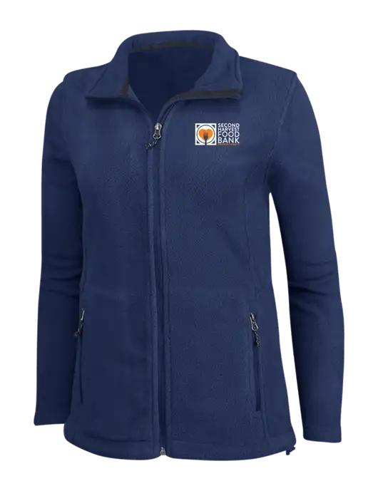 Womens Navy Fleece Jacket w/Second Harvest Logo