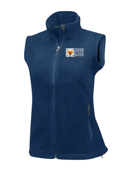 Navy Womens Fleece Vest w/Second Harvest Logo