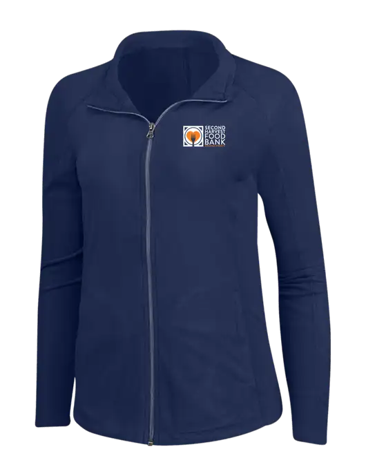 Navy Womens Microfleece Jacket w/Second Harvest Logo