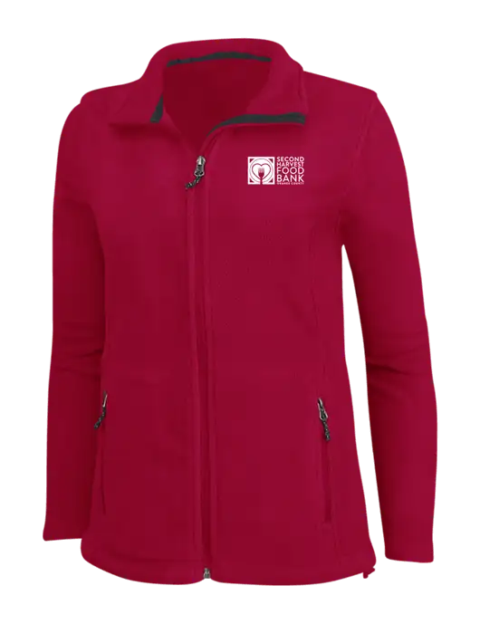Womens Red Fleece Jacket w/Second Harvest Logo