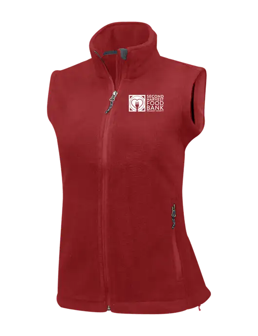 Red Womens Fleece Vest w/Second Harvest Logo