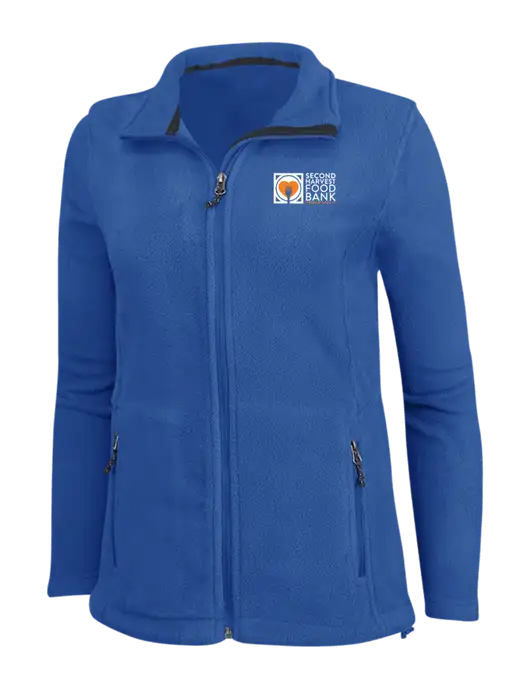 Womens Dark Royal Fleece Jacket w/Second Harvest Logo