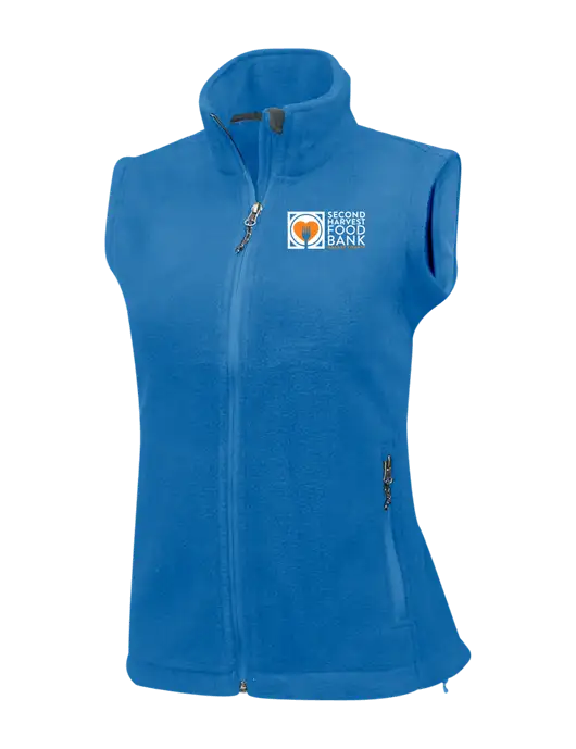 Royal Womens Fleece Vest w/Second Harvest Logo