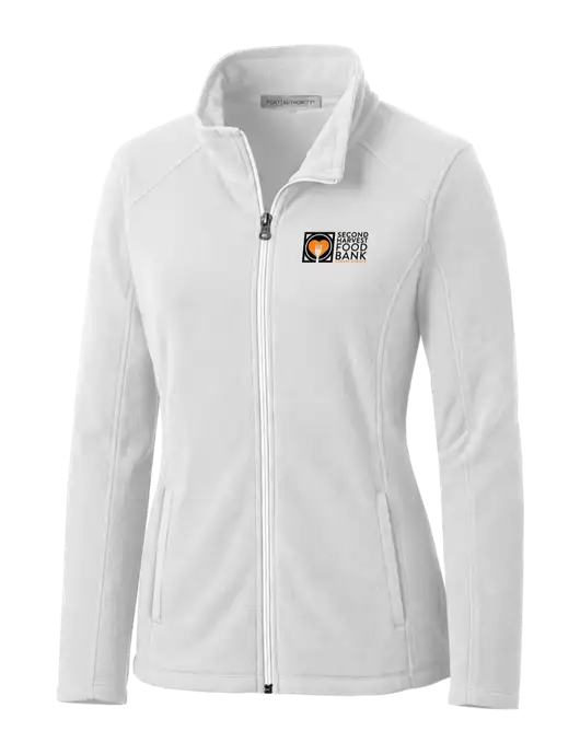 White Womens Microfleece Jacket w/Second Harvest Logo