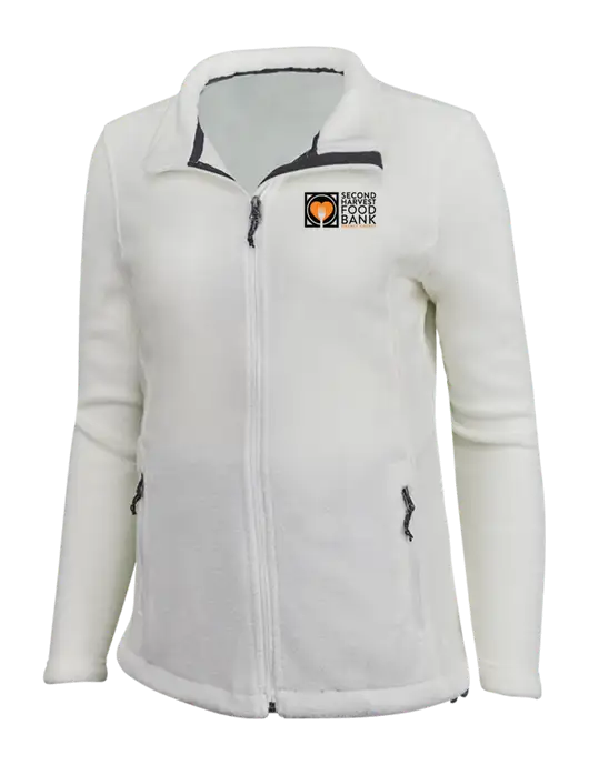Womens White Fleece Jacket w/Second Harvest Logo