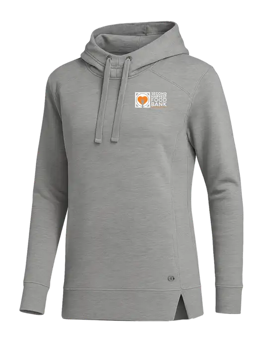 OGIO Heather Grey Womens Luuma Pullover Fleece Hoodie w/Second Harvest Logo