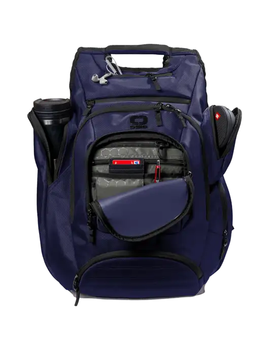 OGIO Navy Metro Ballistic Laptop Backpack w/Second Harvest Logo