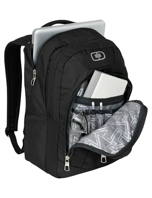 OGIO Black/Silver Colton Laptop Backpack
 w/Second Harvest Logo